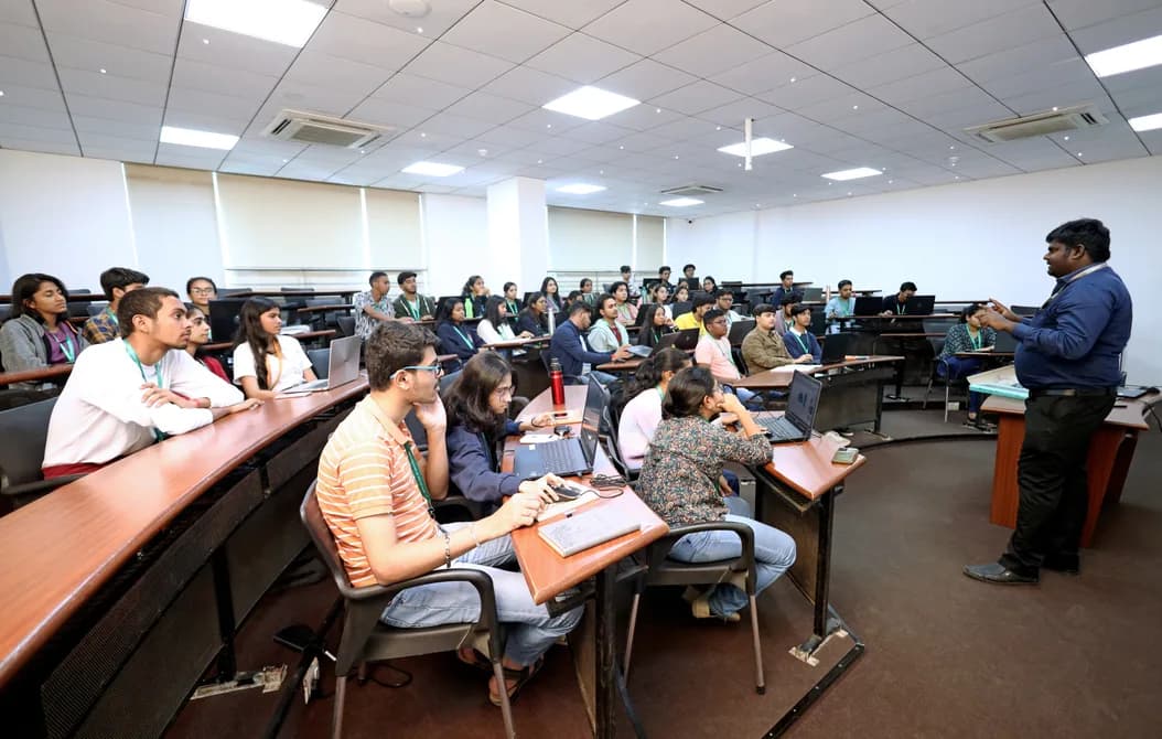 Modern classroom at Aditya School of Business Management
