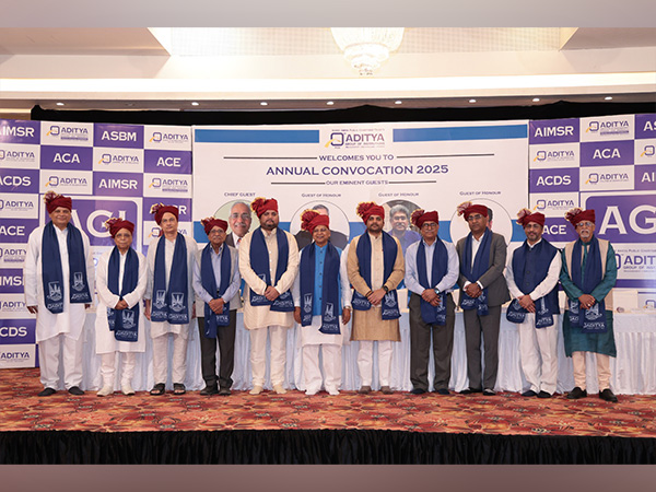 Aditya Group of Institutions Annual Convocation 2025 stage group photo